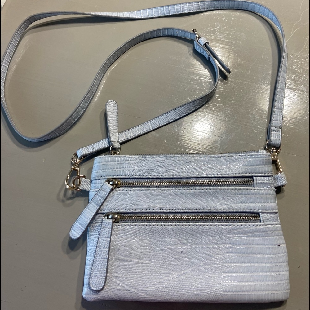 Womens Baby Blue  Crossbody  Purse Adjustable String